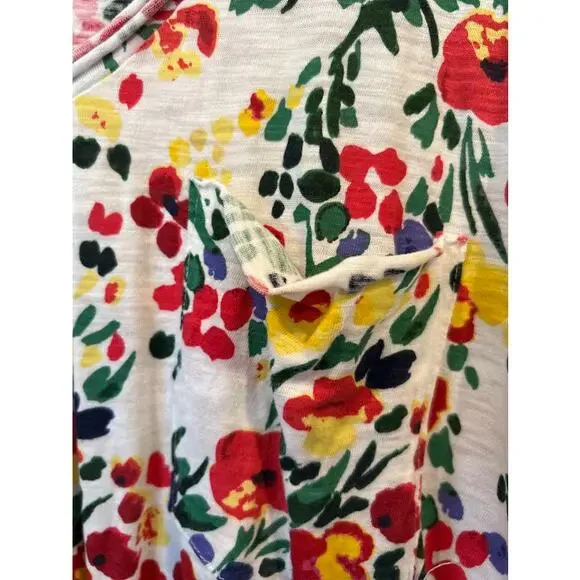 Anthropologie T.La Tunic Top Womens XL Floral Classic V Neck Short Sleeve Boho - Picture 7 of 13